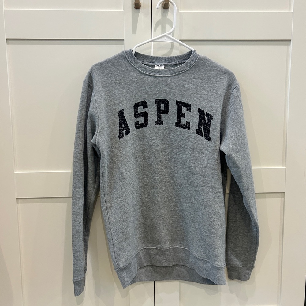 Aspen Women's Gray Crew Neck Sweater